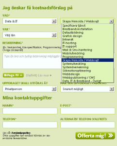 Det g&aring;r mycket enkelt och smidigt att skapa offertf&ouml;rfr&aring;gningar via offert.se